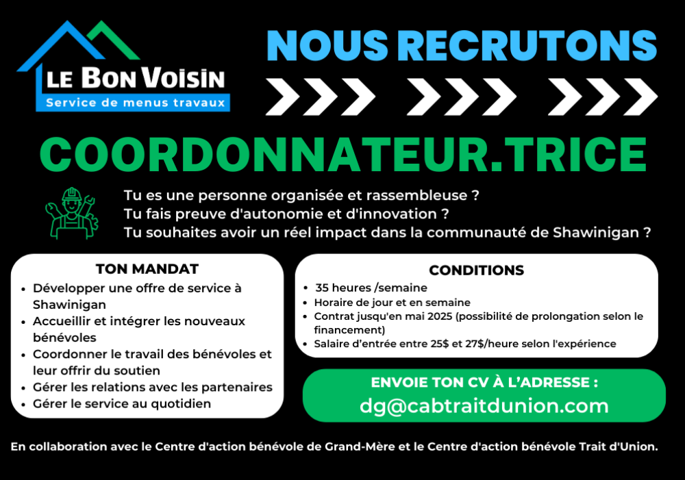 Offre d&rsquo;emploi - Coordonnateur.trice du projet &laquo;Le Bon Voisin&raquo; - TERMIN&Eacute; ! 