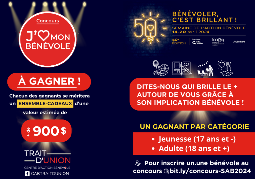 Concours J&rsquo;aime mon b&eacute;n&eacute;vole 2024 - TERMIN&Eacute; !